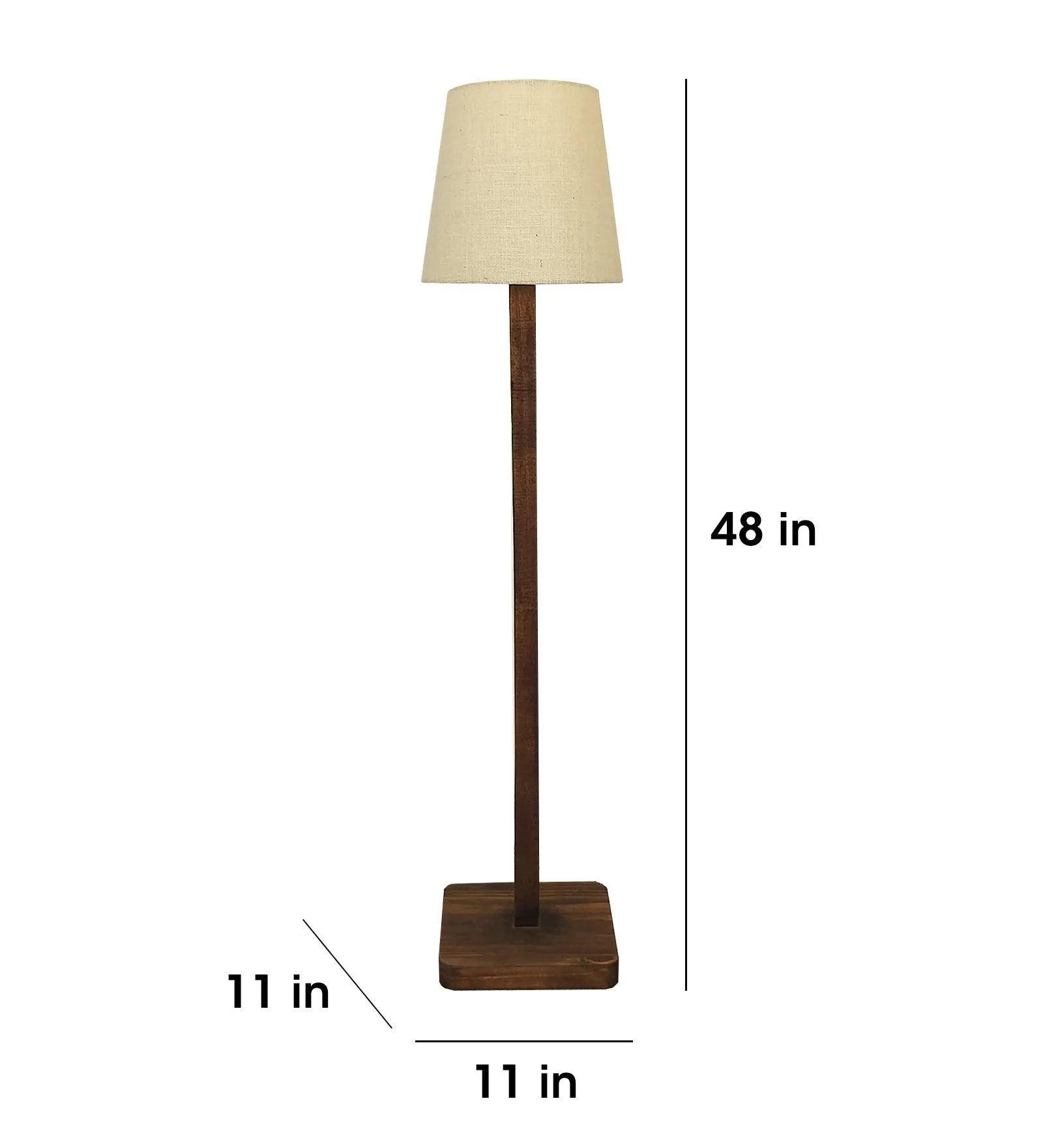 Claire Metal Floor Lamp with Beige Fabric Lampshade