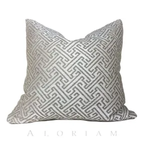 (CLEARANCE) Atlas Greek Key Geometric Taupe Brown Beige Pillow Cover