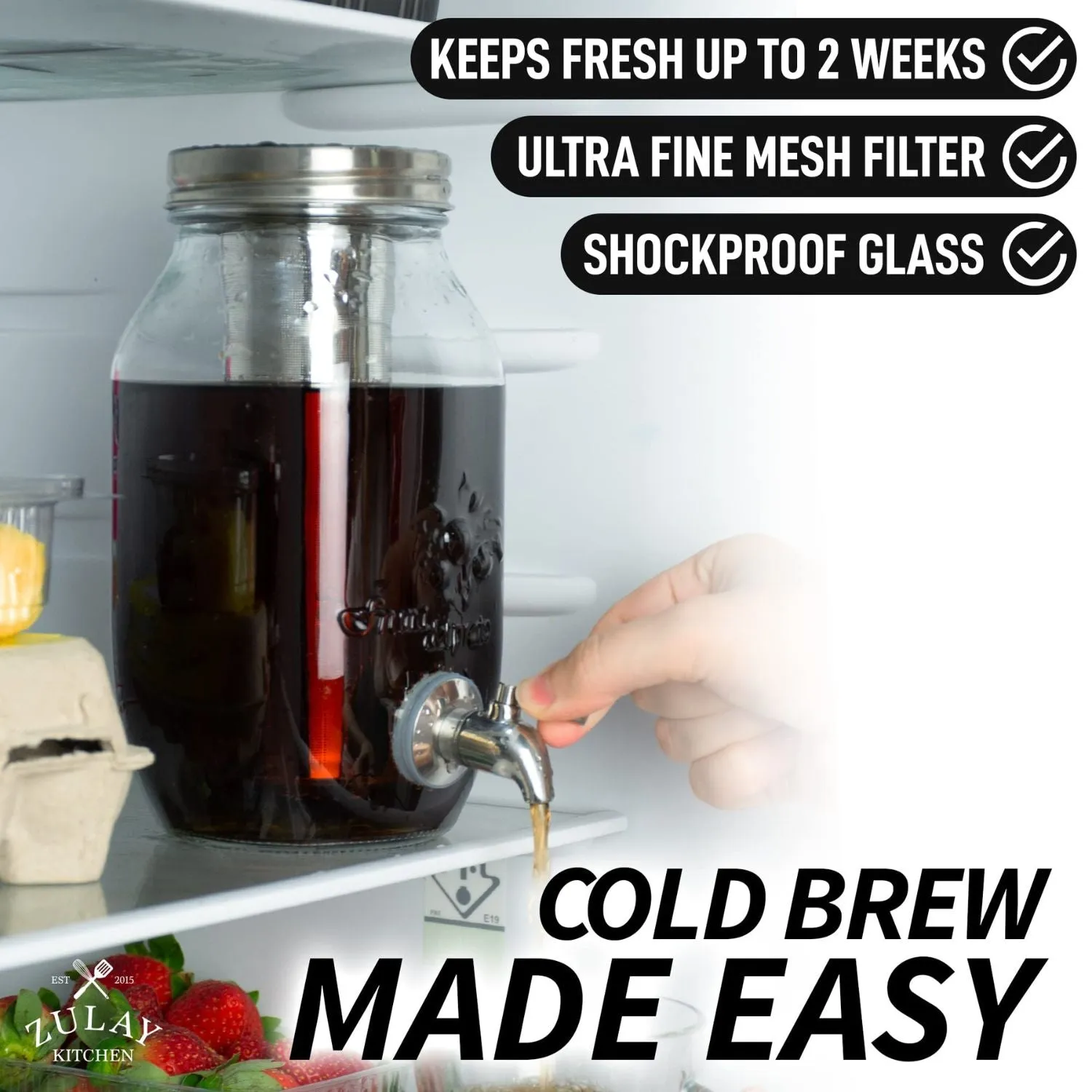 Cold Brew Coffee Maker - 1.5 Liter Cold Brew Jug