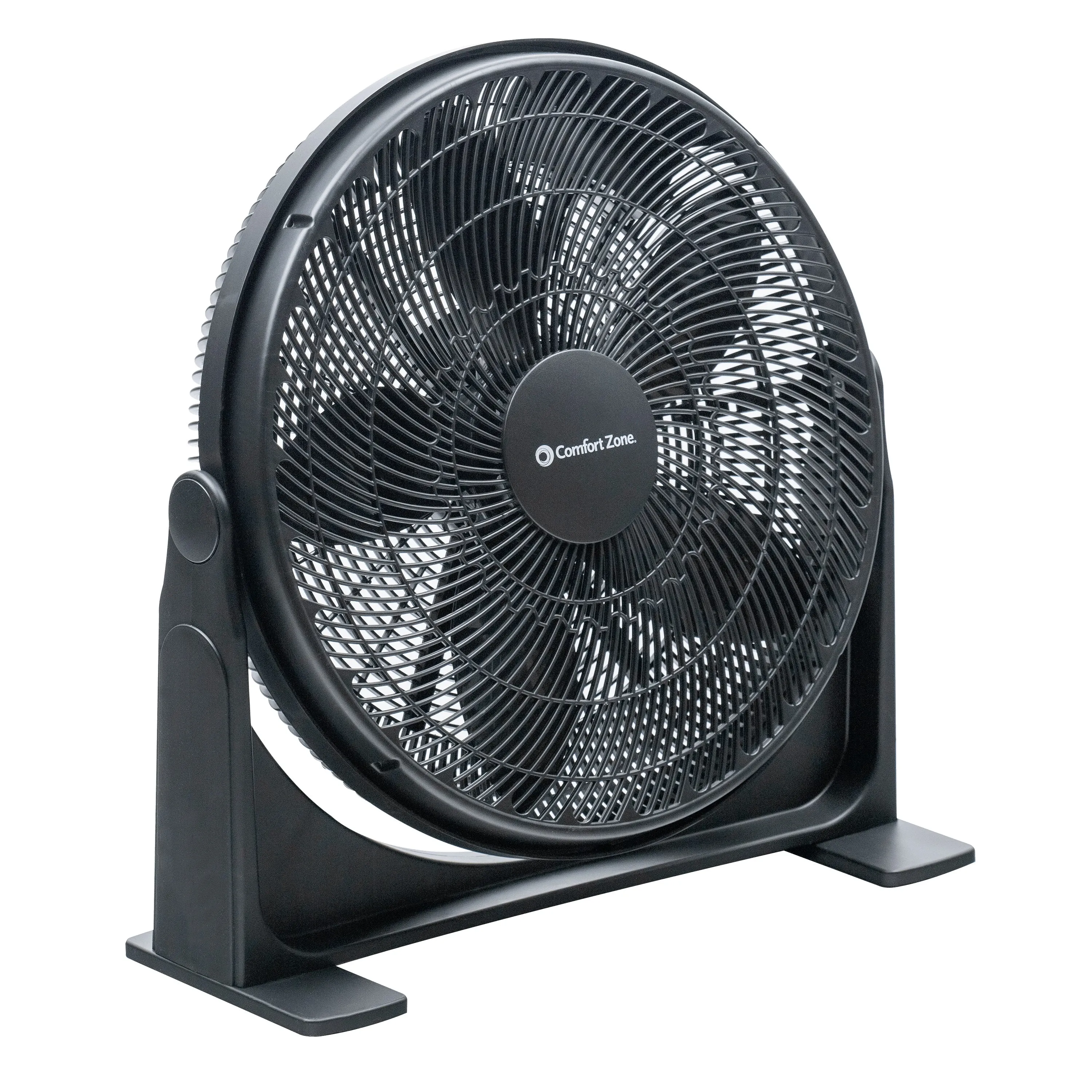 Comfort Zone 20" 3-Speed High Velocity Floor Fan in Black