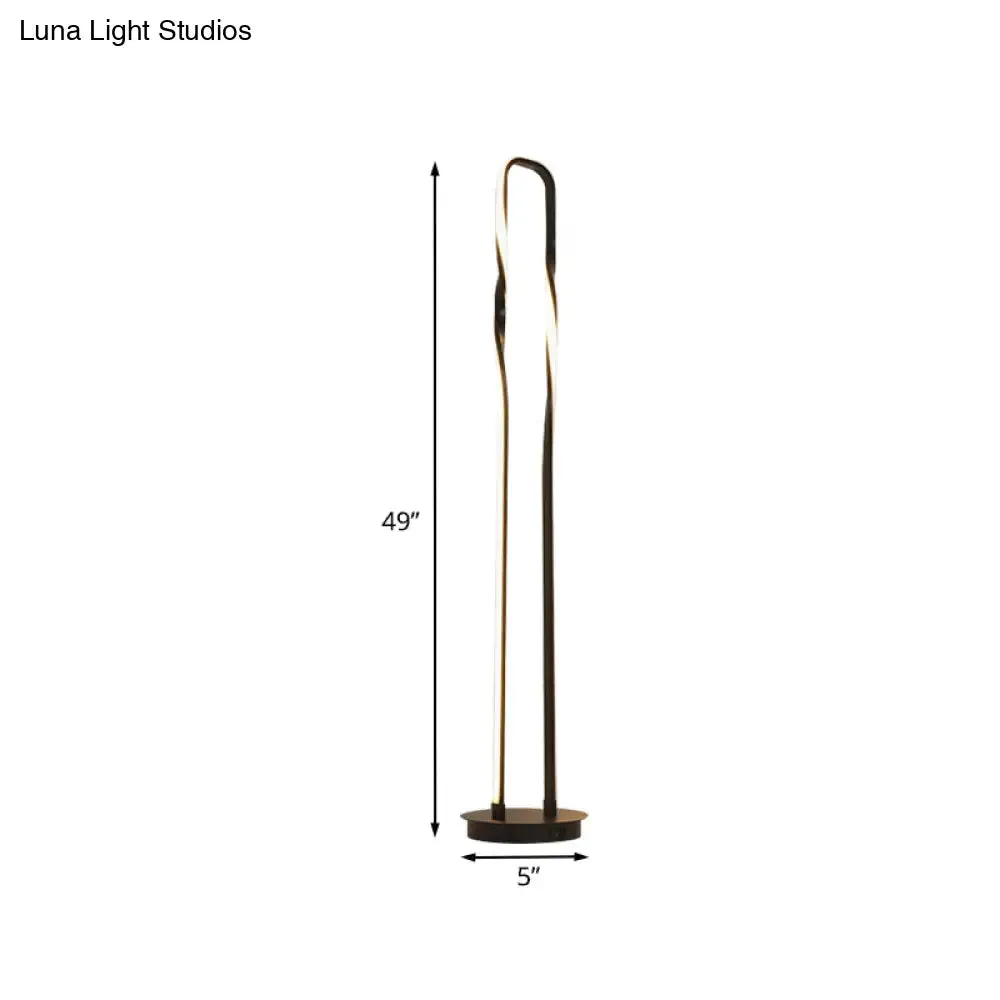 Contemporary Black Metal LED Floor Lamp with Adjustable Reading Light and Warm/White/Natural Lighting