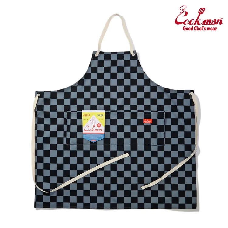 Cookman Wide Pocket Apron - Checker : Charcoal