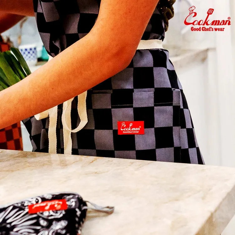 Cookman Wide Pocket Apron - Checker : Charcoal