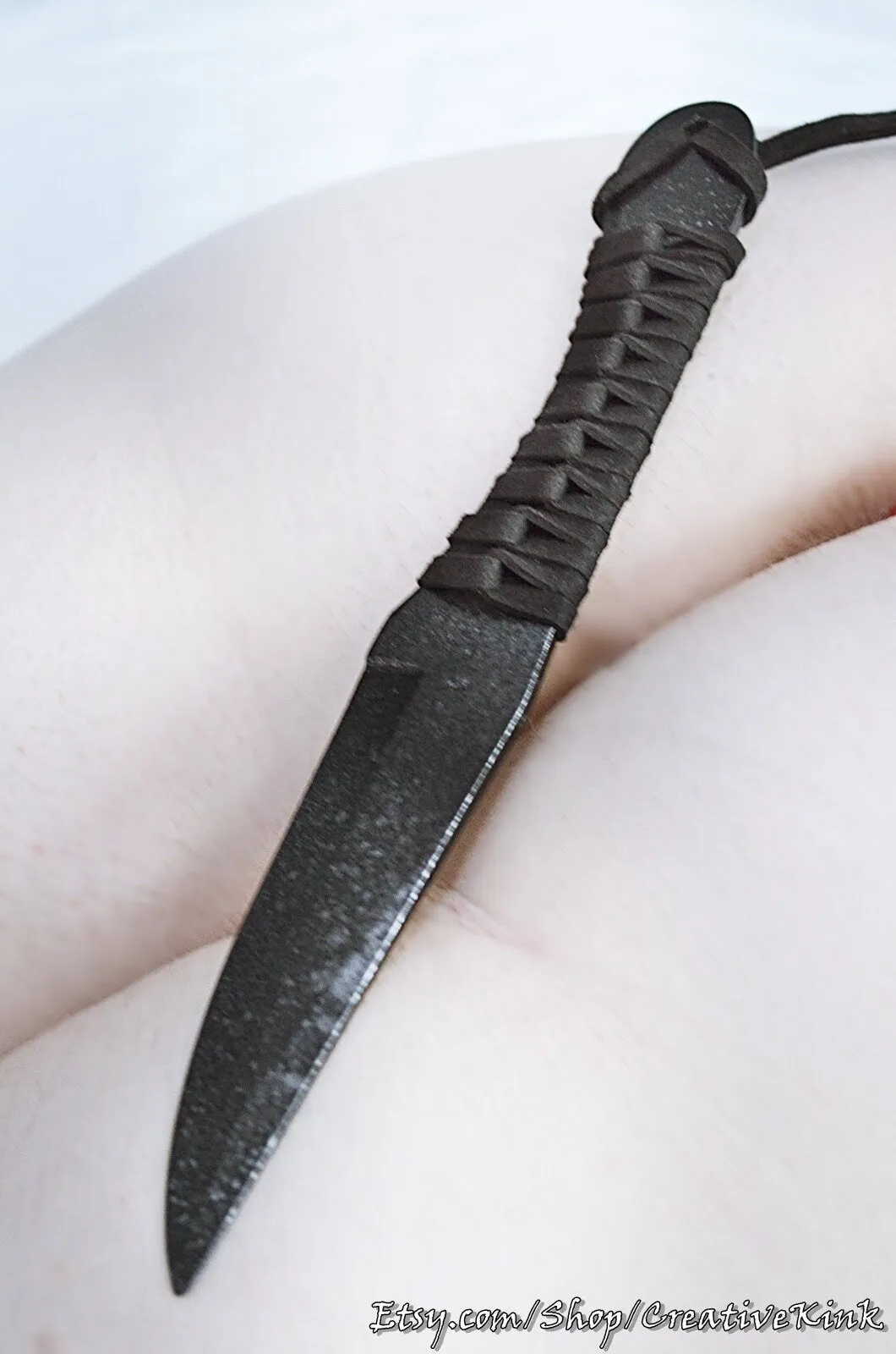 Dagger - Black on Black, Steel Blades with Shadows or Silver  - Available Dulled or Sharpened for Knife Players - BDSM Knife Play Tool