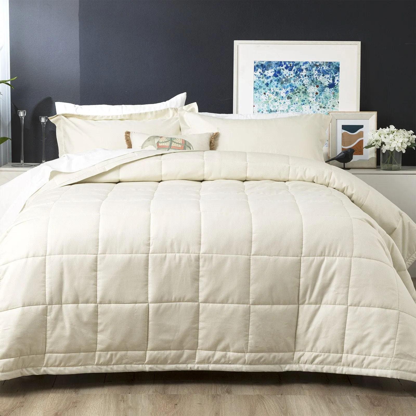 Ddecor Home Checks 500 TC Cotton Jacquard Comforter Set  - 2 Colours