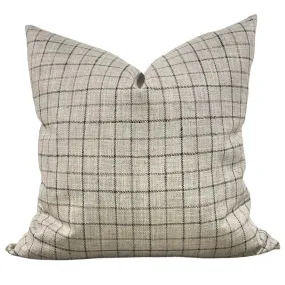 Designer "Windsor" Windowpane in Gray Pillow Cover