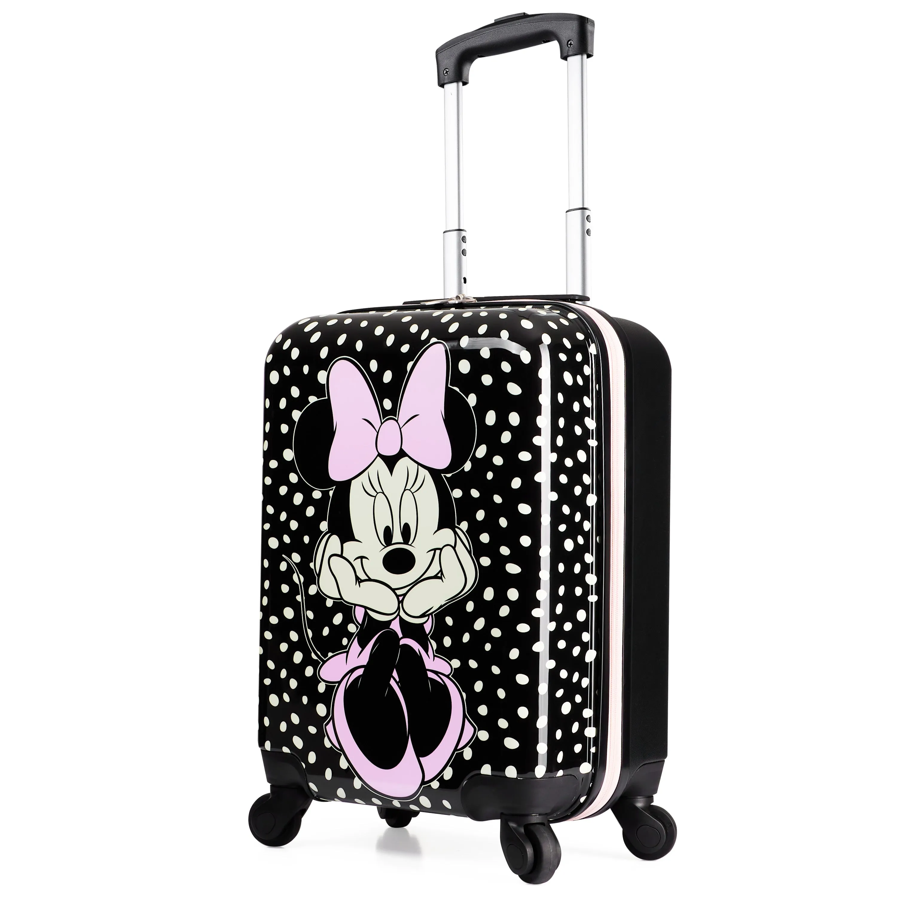 Disney Carry On Suitcase for Kids, Minnie Mouse Cabin Bag with Wheels