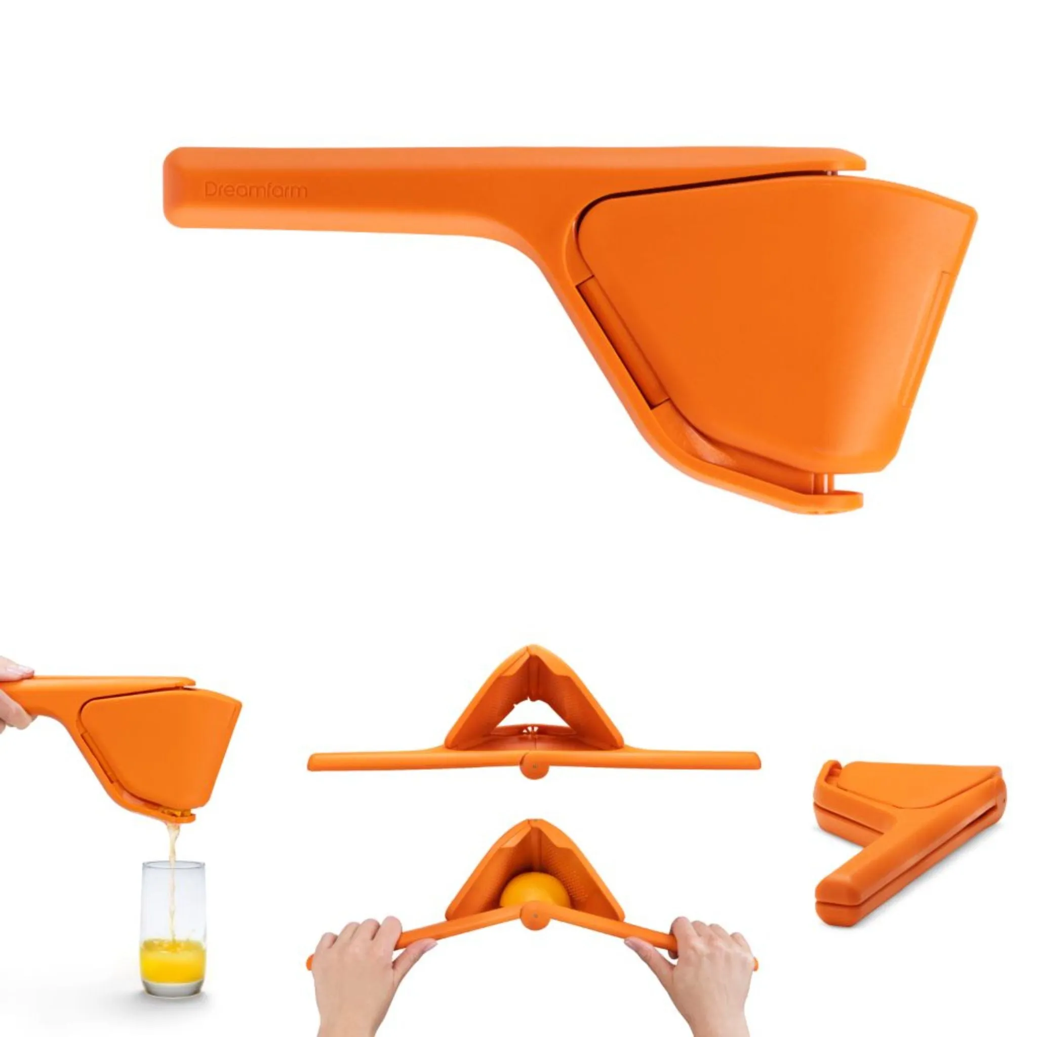 DreamFarm Stainless Steel Pp Manual Press Citrus Juicer Orange - Fluicer (SH-DFFU3444-OR)