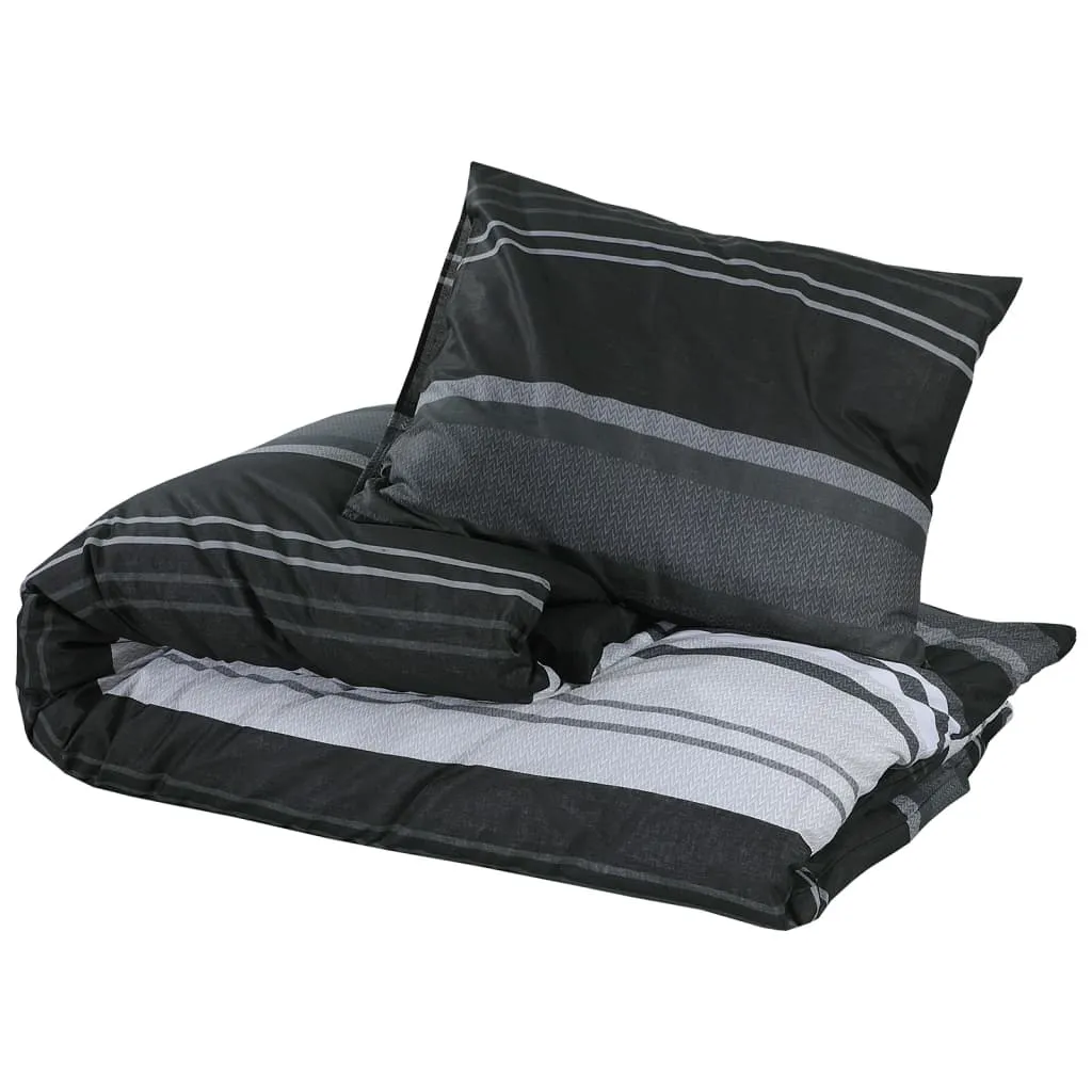 Duvet Cover Set Black and White 260x240 cm Cotton