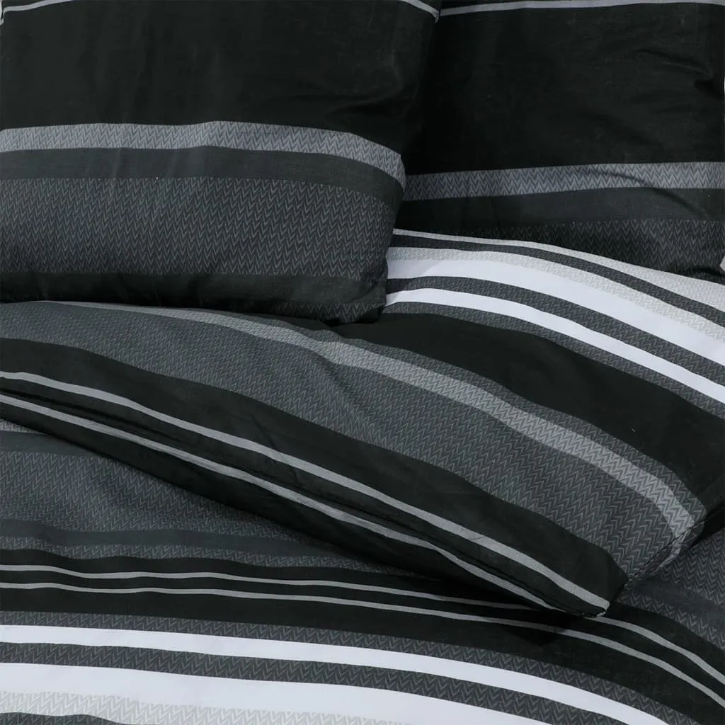 Duvet Cover Set Black and White 260x240 cm Cotton