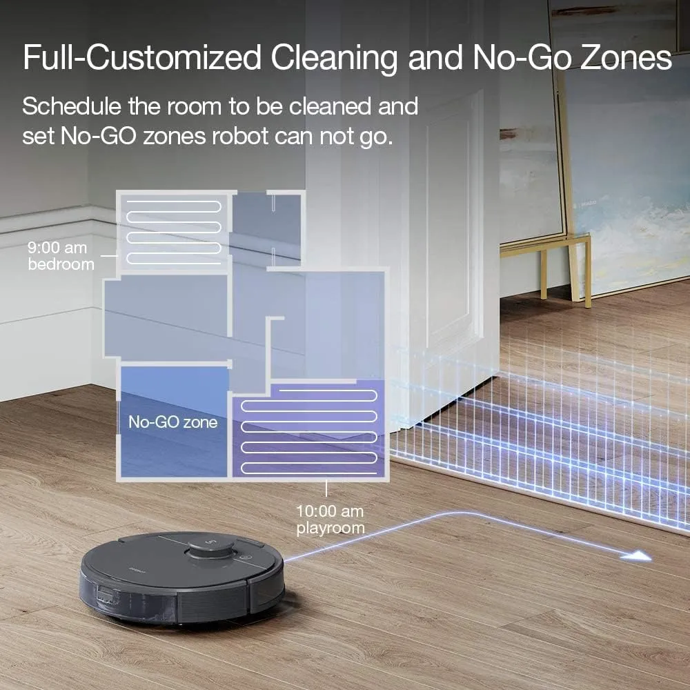 ECOVACS R-OZT8PLUS Robotic DEEBOT T8  Vacuum & Mop Robot with Advanced Laser Mapping and 3D Obstacle Detection & Avoidance, Grey