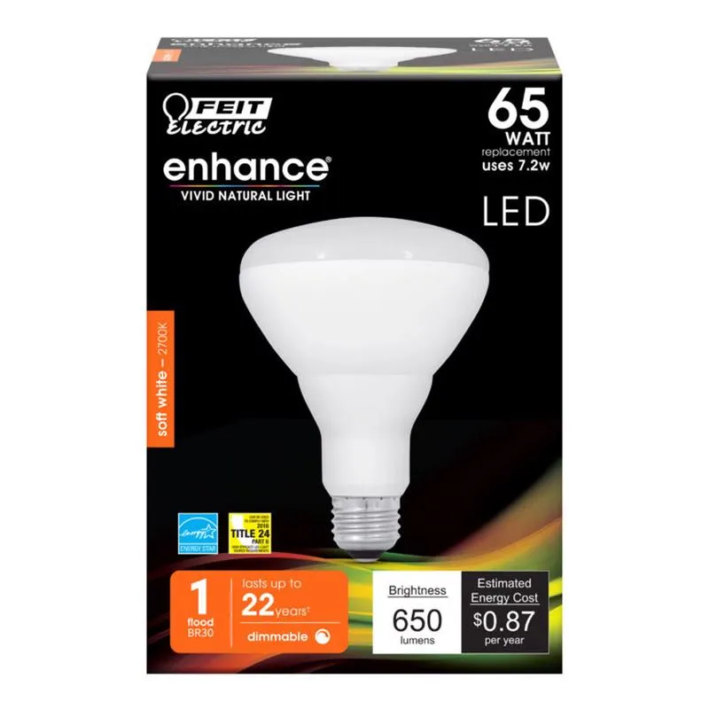 Feit BR30 E26 (Medium) LED Bulb Soft White 65 Watt Equivalence 1 pk