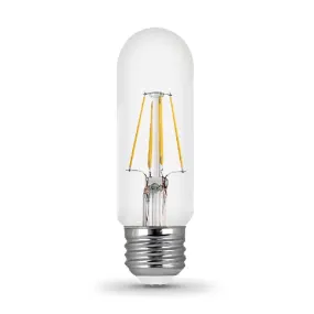 Feit Electric BPT1040/927CA LED Bulb, Linear, T10 Lamp, 40 W Equivalent, E26 Lamp Base, Dimmable, Clear