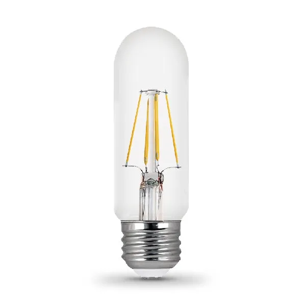 Feit Electric BPT1040/927CA LED Bulb, Linear, T10 Lamp, 40 W Equivalent, E26 Lamp Base, Dimmable, Clear