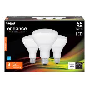 Feit Enhance BR30 E26 (Medium) LED Bulb Soft White 65 Watt Equivalence 3 pk