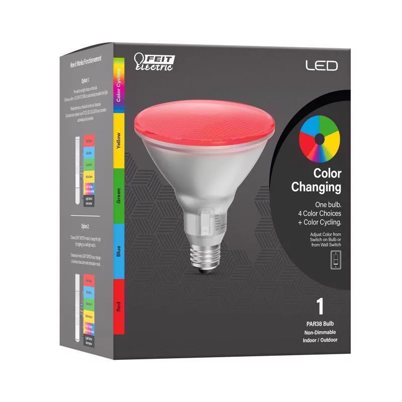 Feit LED Smart PAR38 E26 (Medium) LED Floodlight Bulb Color Changing 90 Watt Equivalence 1 pk