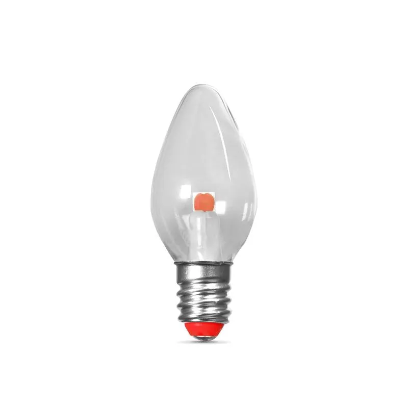 Feit LED Specialty C7 E12 (Candelabra) LED Bulb Red 0.25 Watt Equivalence 2 pk