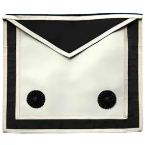 Fellowcraft Malta Regulation Apron - White & Black