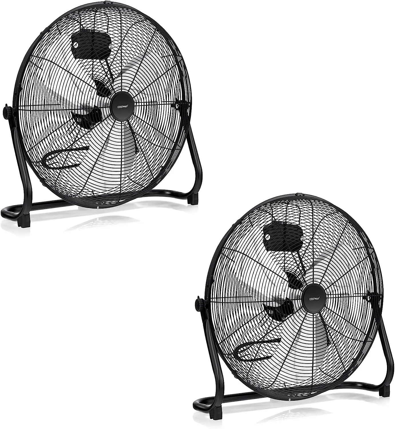 Floor Fan, 20-inch High Velocity Floor Fan with 145° Adjustable Tilt, 3-speed Adjustable