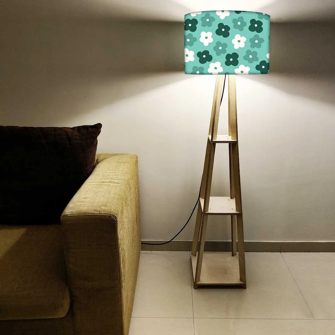 Floor Lamps For Living Room  -   Teal Flowers