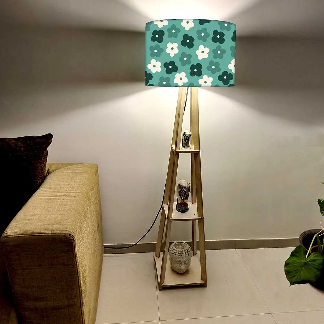 Floor Lamps For Living Room  -   Teal Flowers