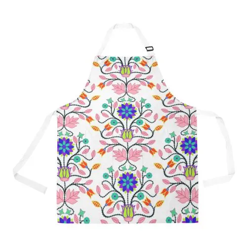 Floral Beadwork Four Clans White Apron