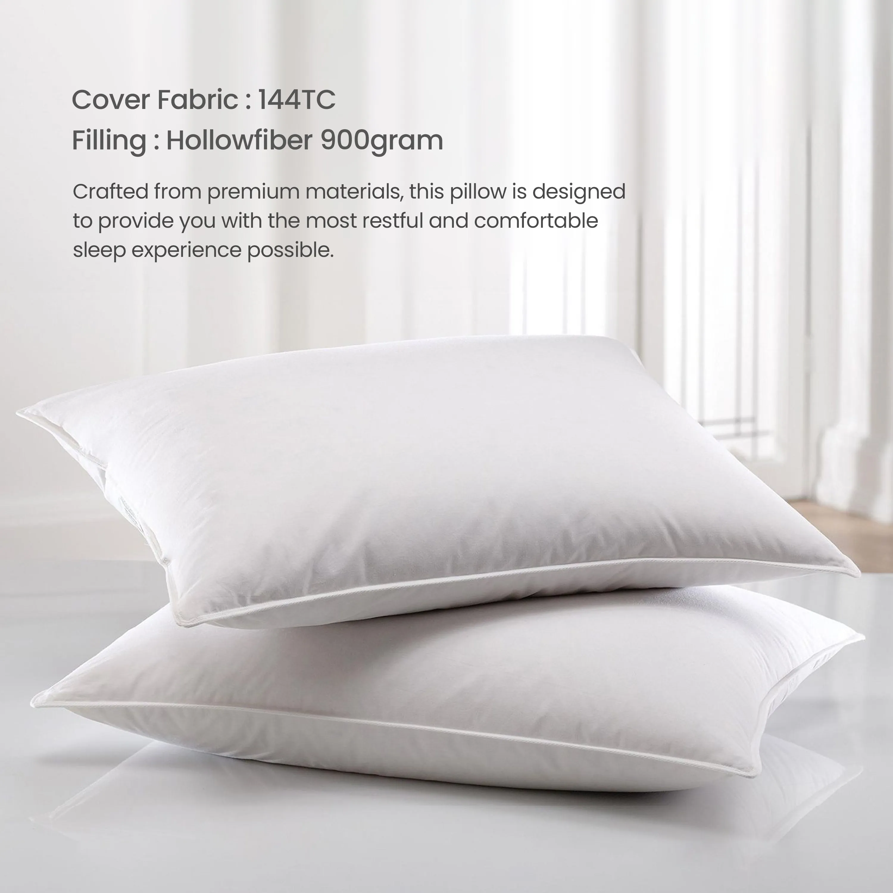 Four Seasons Back Sleeper Light Weight Firm Pillow 50x75cm 900g