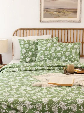 Genda Phool Double Duvet Cover (Green)