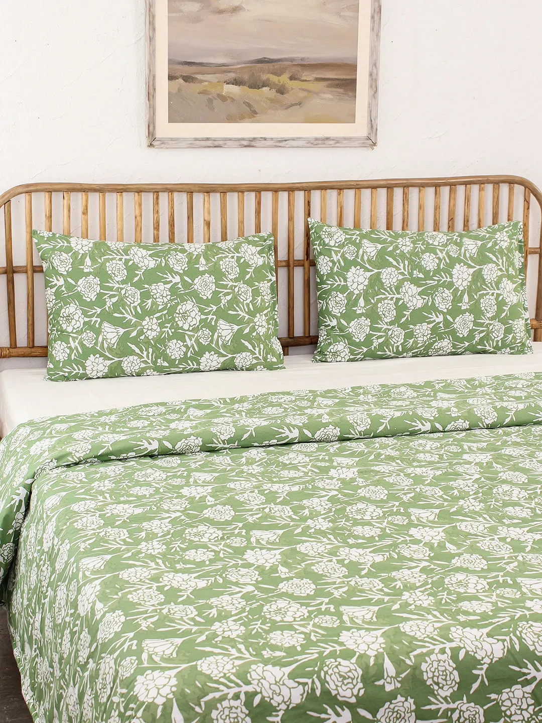 Genda Phool Double Duvet Cover (Green)