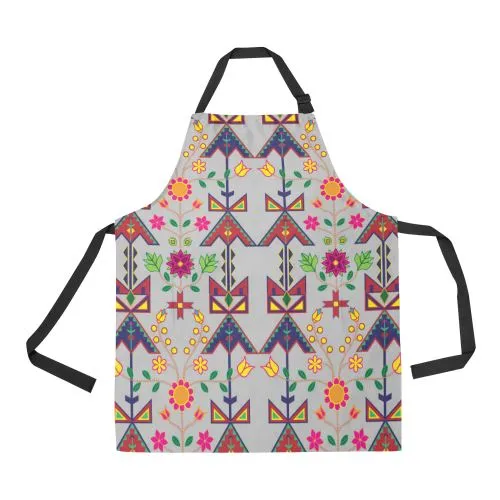 Geometric Floral Spring-Gray Apron