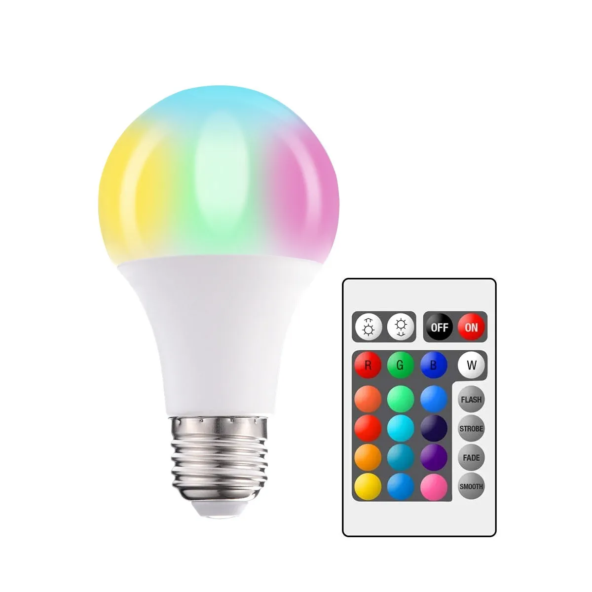 Glow LED Multi-Color RGB Light Bulb with Remote - 10 Watt