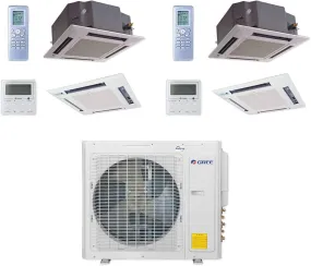 GREE Multi  Ultra Series 24,000 BTU 2-Zone Ceiling Cassette 18K 18K Ductless Mini-Split System