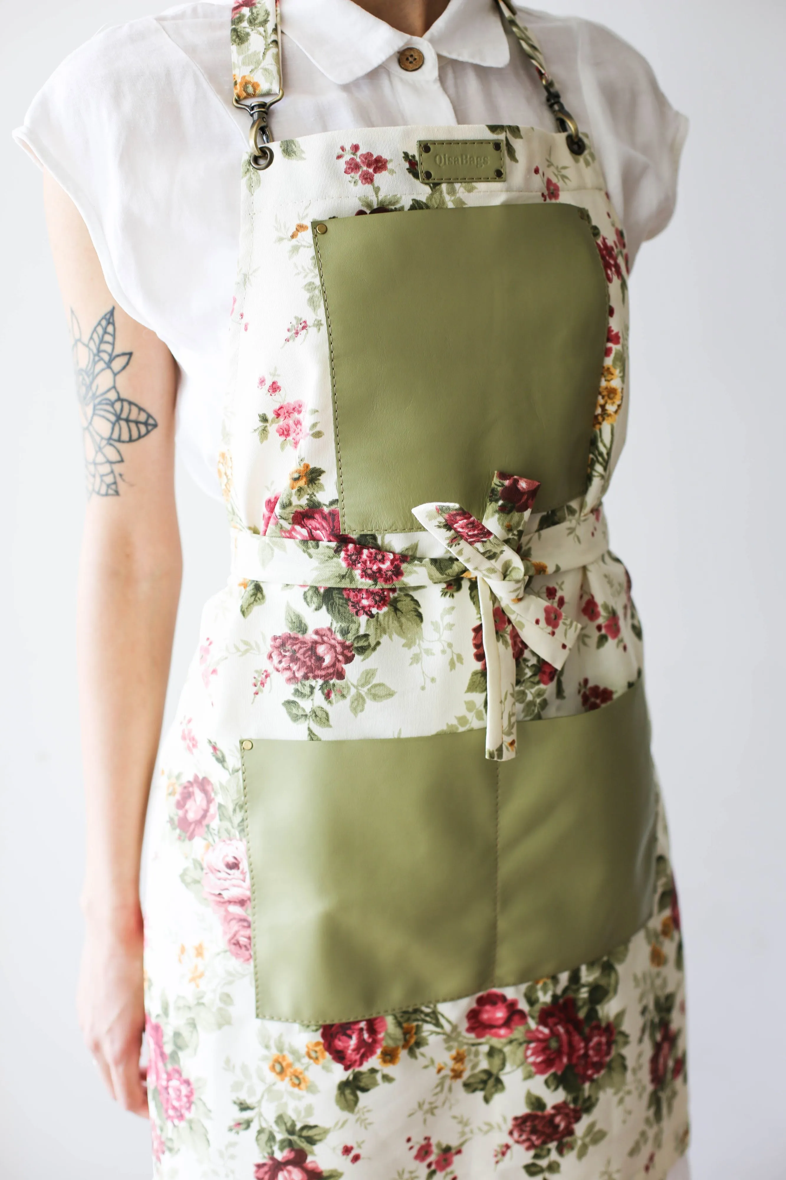 Green Canvas Leather Apron