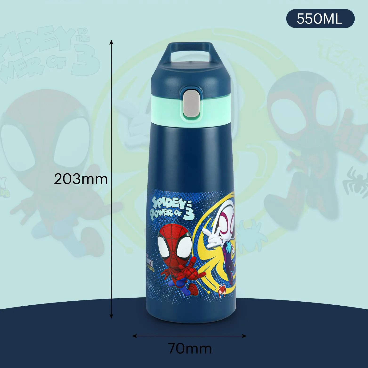 Gulp 3D Touch & Feel Designs Web Warriors, Sipper Thermosteel Flask, 490 ml