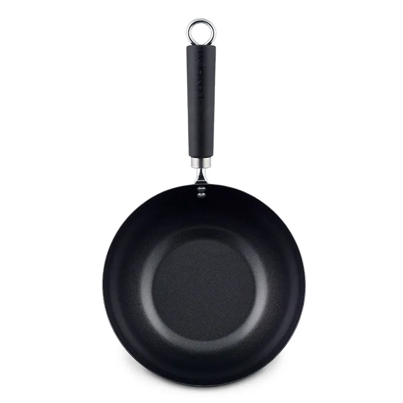 Haritu Coating Non Stick Carbon Steel Wok | 15 x 8 x 3 inches