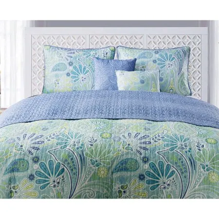 Harmony 5-Piece Reversible Paisley Bedding Quilt Set