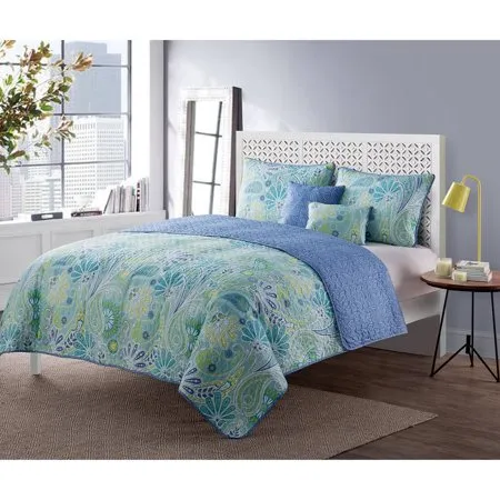 Harmony 5-Piece Reversible Paisley Bedding Quilt Set