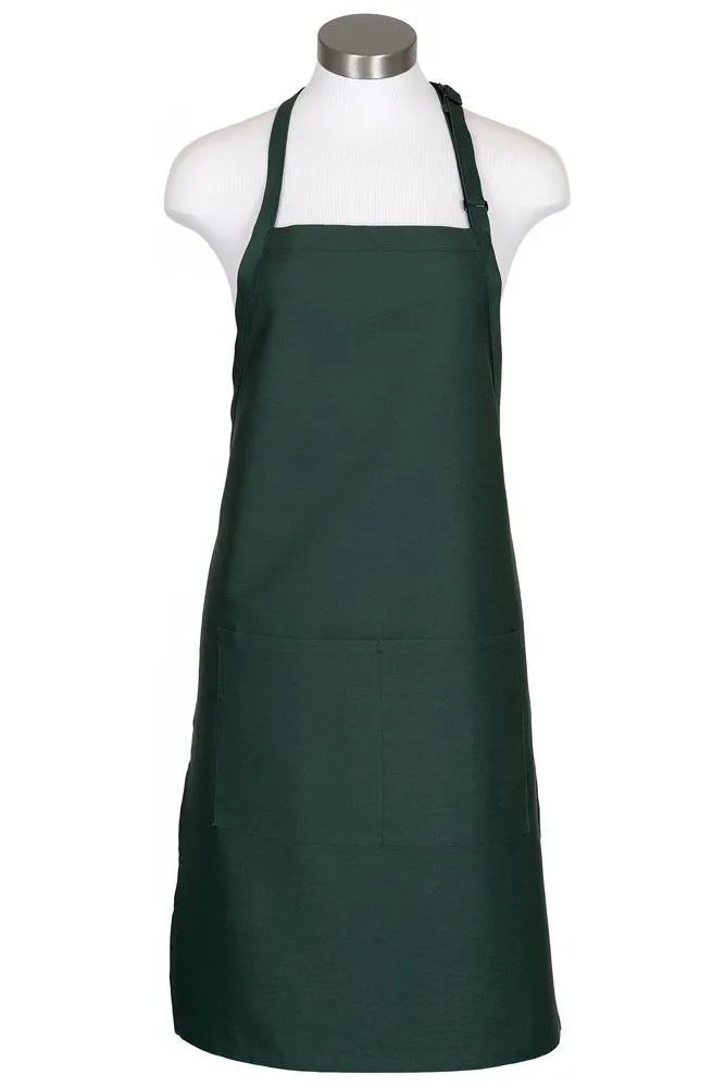 Hunter Green Bib Adjustable Apron (2 Pockets)