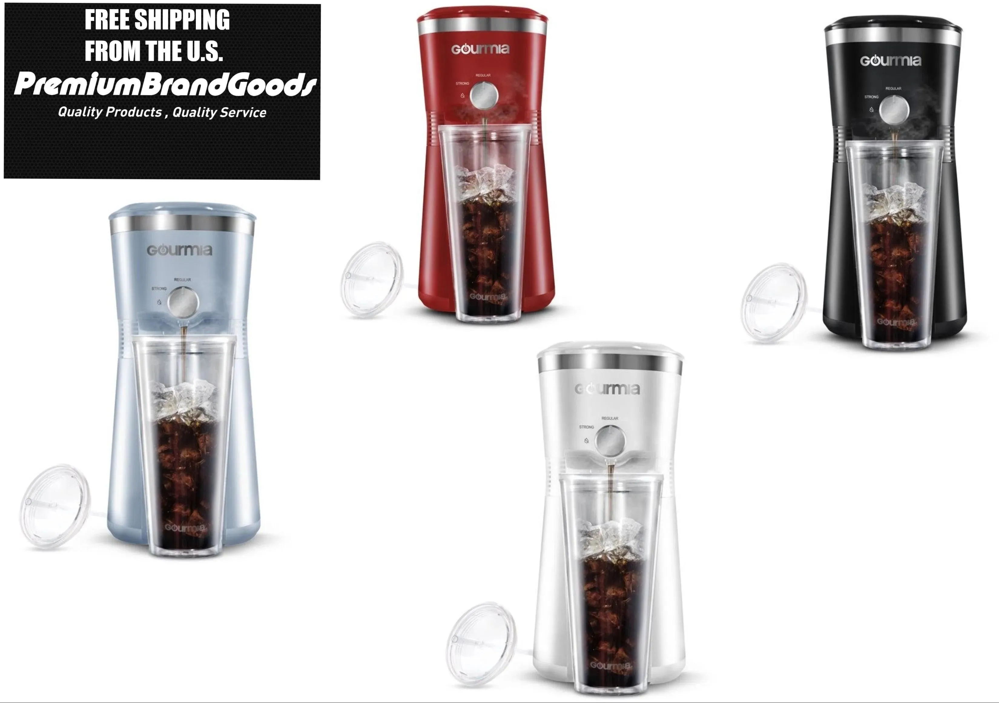 Iced Coffee Maker with Brew Control, Reusable Filter and free Tumbler by Gourmia