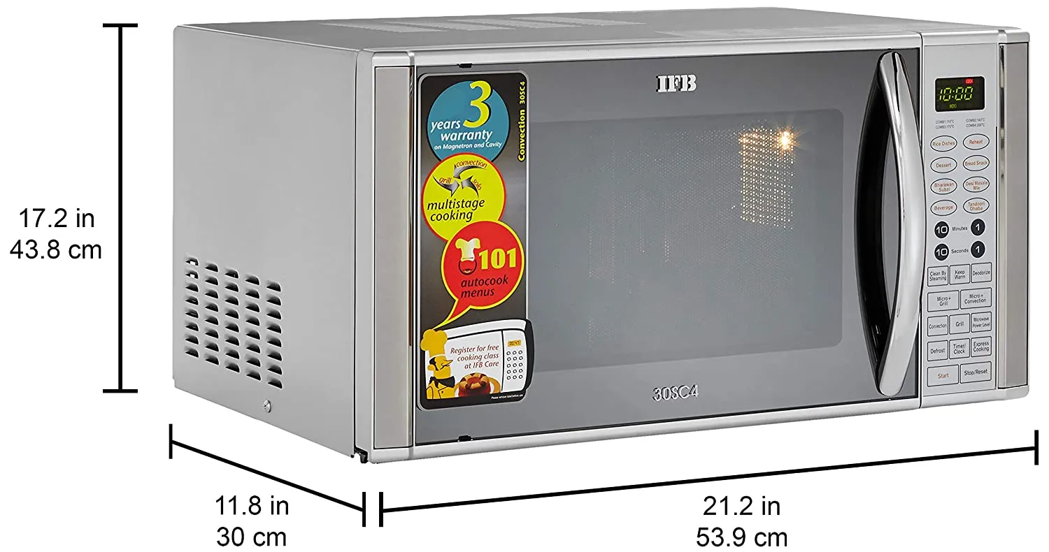 IFB 30SC4  30 L Convection Microwave Oven  Metallic Silver