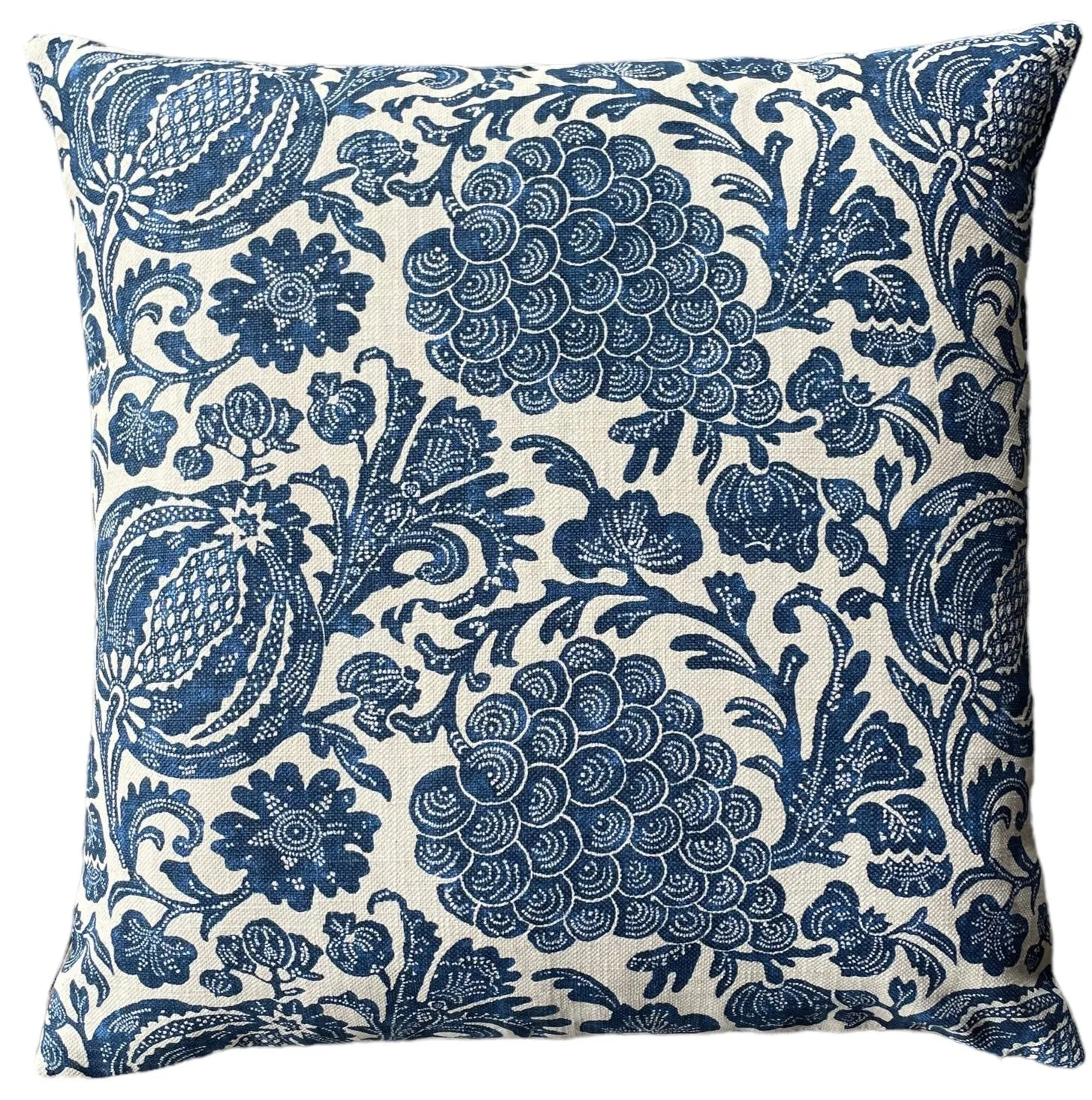 Indigo Blue and Beige Batik Pillow Cover