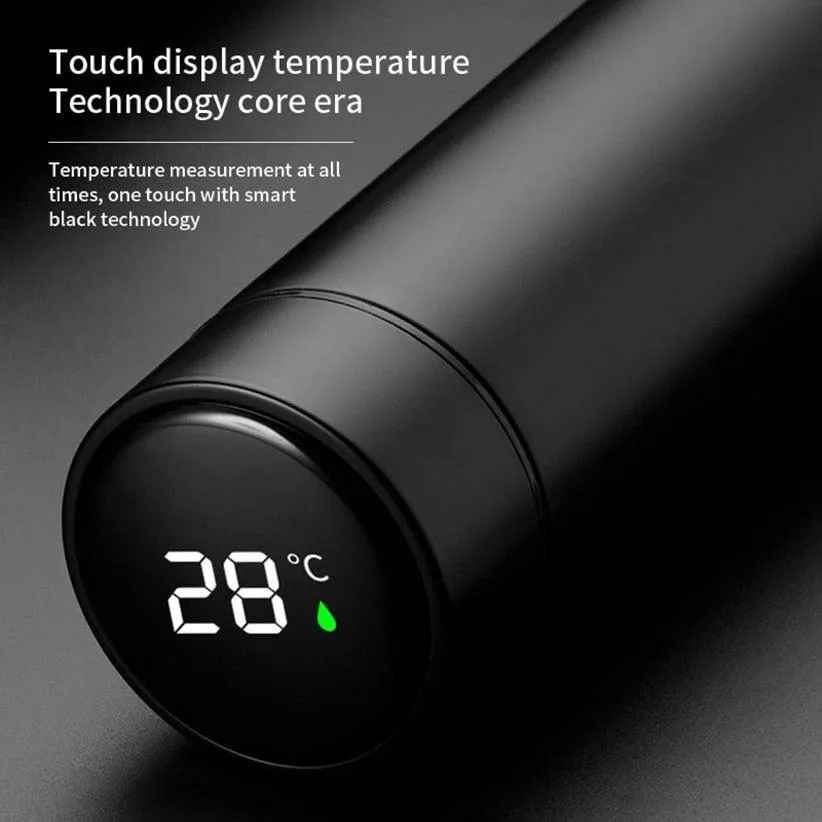 Intelligent Stainless Steel Thermos Bottle Temperature Display Vacuum Flasks Double Walled Coffee Cup Smart Water Bottle Gifts (500ML)