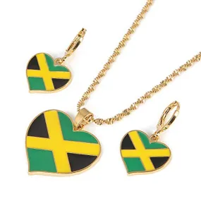 Jamaican Flag Gold Color Jewelry