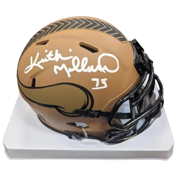 Keith Millard Autographed Minnesota Vikings Salute To Service Speed Mini Helmet