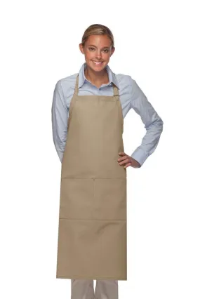 Khaki Deluxe XL Butcher Adjustable Apron (2 Pockets)