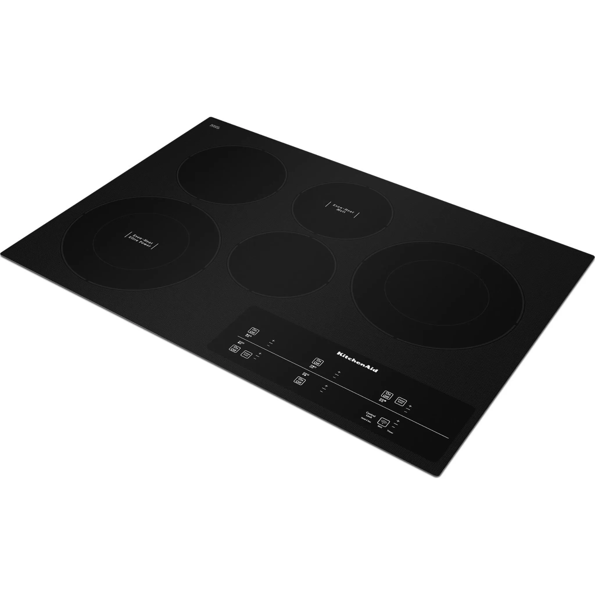 KitchenAid  30" Electric Cooktop with 5 Elements and Touch-Activated Controls (KCES950KBL)