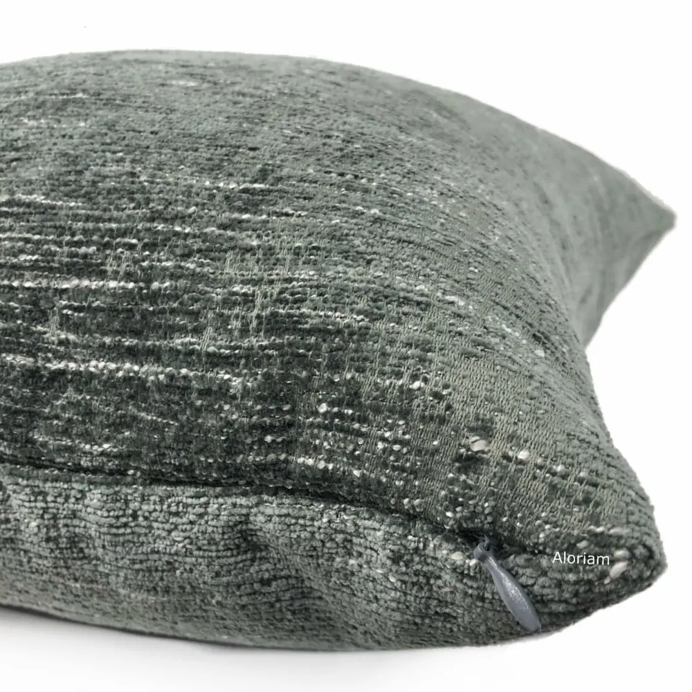 Knox Thunder Gray Slub Textured Chenille Pillow Cover