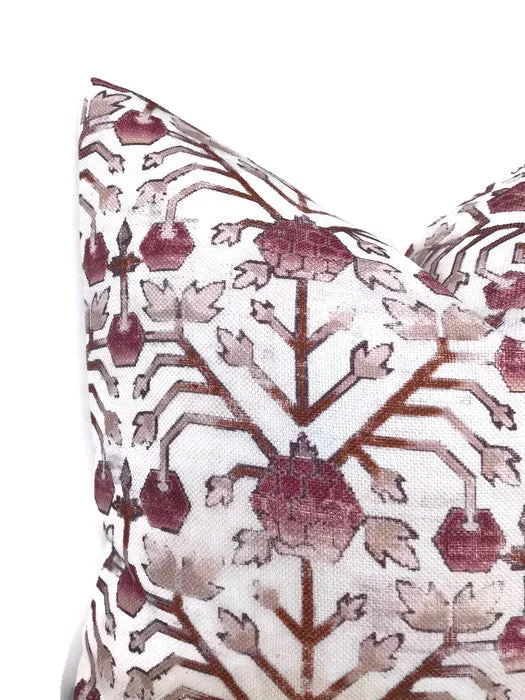 Koty Pillow Cover in Mulberry, Designer Pillows