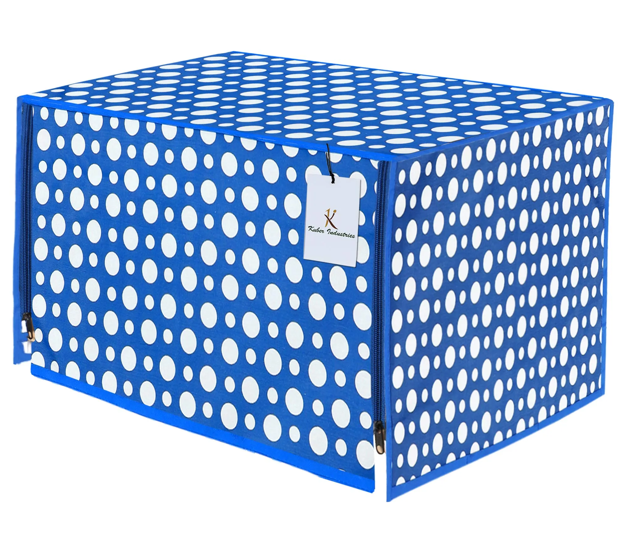 Kuber Industries Polka Dots Design PVC Microwave Oven Full Closure Cover for 30 Litre (Blue) CTKTC33228