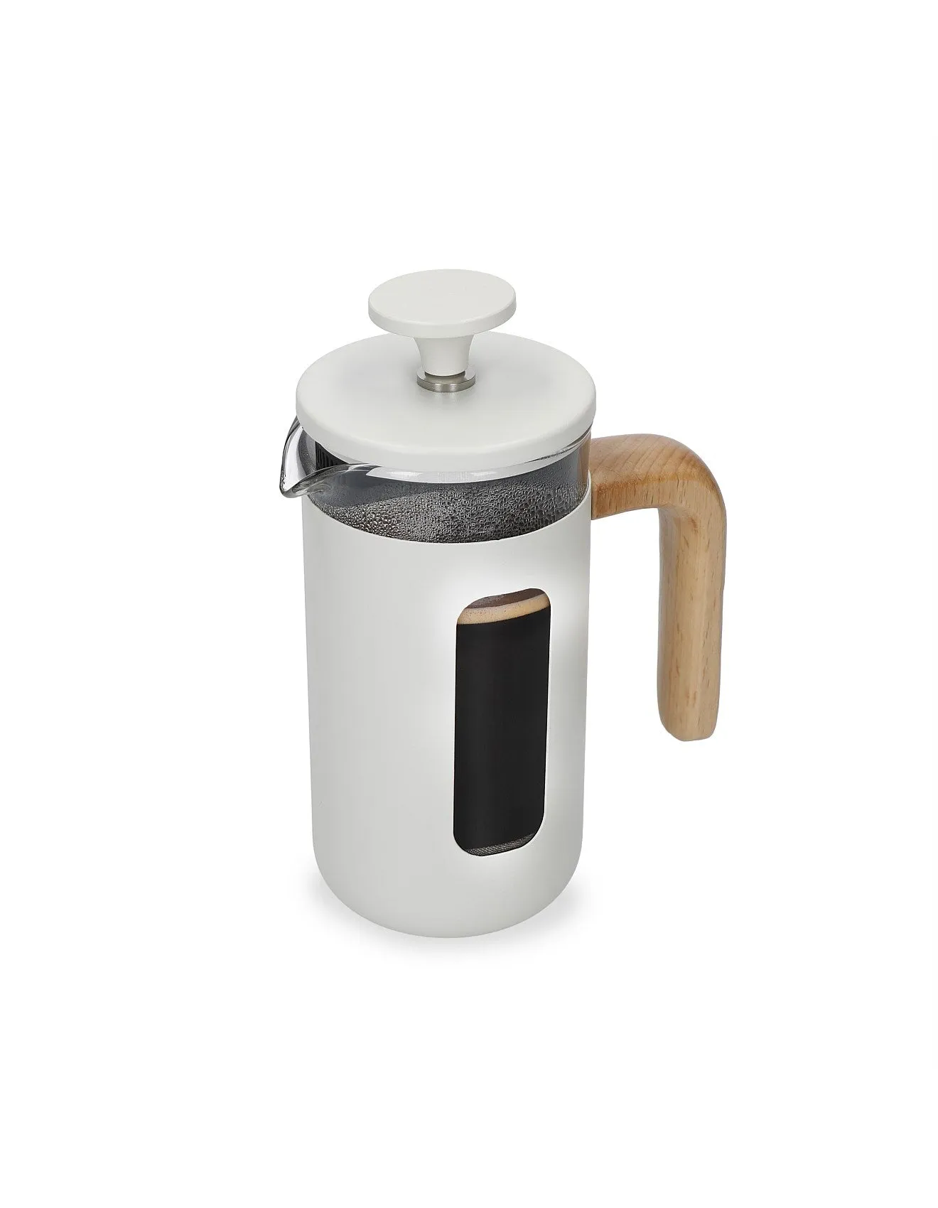 La Cafetière Pisa Stainless Steel Coffee Maker - 3 Cup/350ml - Latte With Beech Wood Handle